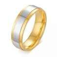thumbnail image 3 of 316L Stainless Steel Couple Rings Gold Plating Engagement Jewelry Band Size 5-13, 3 of 6