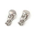 thumbnail image 2 of 6pcs Alloy Clip-on Earring Findings with Horizontal Loops Flat Round Platinum 15x7x9mm Hole: 1mm, 2 of 2