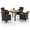 Black, variant on Costway 5 PCS Patio Dining Table Set for 4 Rattan Conversation Set with Umbrella Hole Beige
