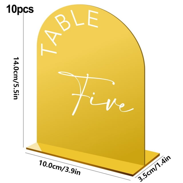 Bgsha Arch Wedding Table Number Acrylic Tabletop Signs with Stands Table Number for Wedding Parties Anniversaries Reception Cafe Hotel Party Bar Business Event