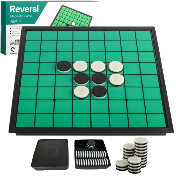Juego de mesa de viaje Reversi Game Vikutu 9.7 con 2 cajas de almacenamiento