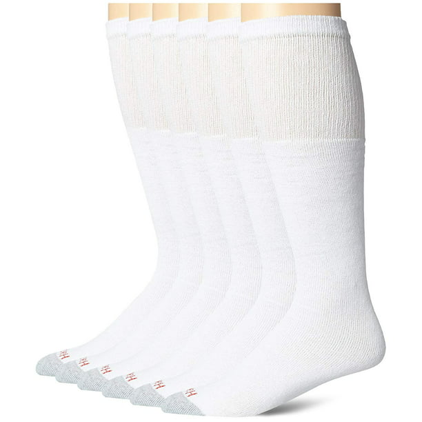 Hanes - Men's 6 Pack Over-the-Calf Tube Socks, White, 10-13 (Shoe Size ...