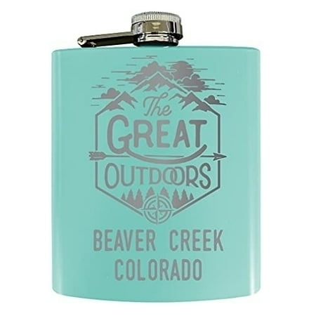 

Beaver Creek Colorado Laser Engraved Explore the Outdoors Souvenir 7 oz Stainless Steel 7 oz Flask Seafoam