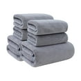 thumbnail image 2 of 6 PC Luxury Cotton Bath & Face Towel Set - Ultra Soft Quick Dry Spa Towels, Hotel Style Absorbent Towels for Bathroom, Gym, Pool - Blue/Gray/Purple, 2 of 6