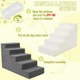 thumbnail image 5 of Dog Stairs for Small Dog and Cats,23”H Non-Slip Bottom Pet Steps for High Beds and Couch,High-Density Foam Pet Stairs Grey,5 Steps, 5 of 7