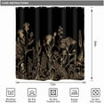 thumbnail image 4 of Extra Long 72Wx84H Shower Curtain for Bathroom Decor Black Gold Dark Floral Wildflower Vintage Botanical Rustic Farmhouse Plant Art Printed Fabric Polyester Waterproof 12 Pack Plastic Hooks, 4 of 6