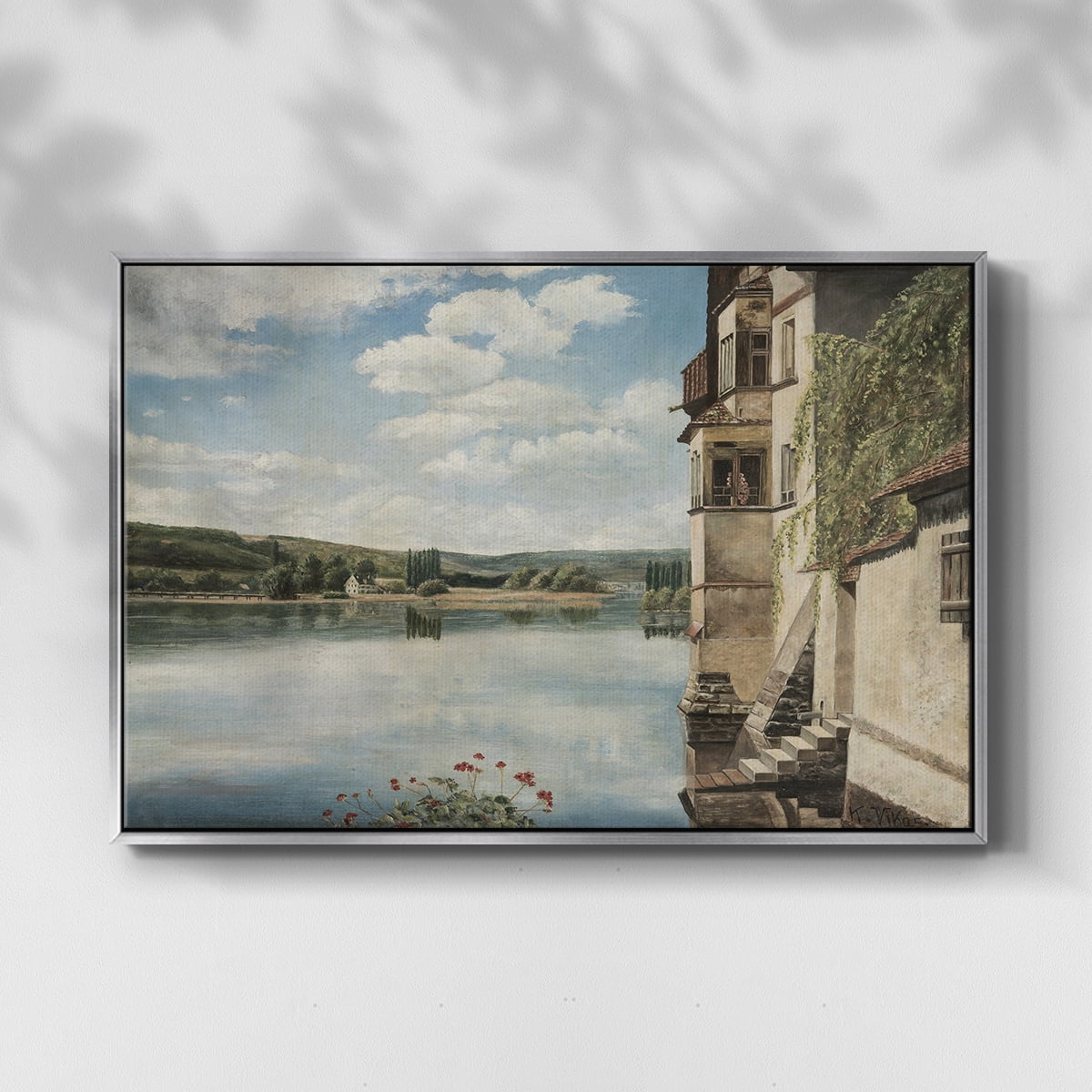 Vintage Landscape-CCCLI By Wexford Home Framed in Silver Wood Gallery Wrapped Canvas 17 in. x 25 in.