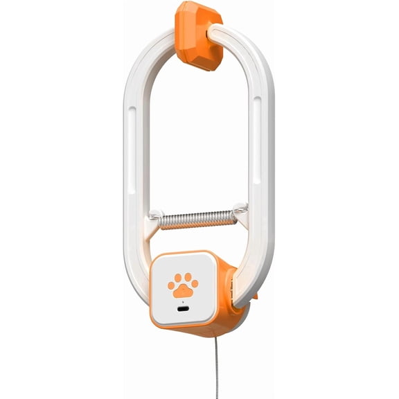 Rechargeable Electric Cat Teaser, Interactive Door Clip Teaser for Cats, 2 Motion Modes (360° Spin & Irregular Jumping), Smart Auto Cat Toy for Exercise & Fun (Orange)