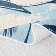 thumbnail image 5 of meiyoeat Palm Tree Coastal Shark Quilt King for Boys Girls, Beach Summer Ocean Wildlife King Coverlet Set, Sky Blue, 3-Piece, 5 of 7