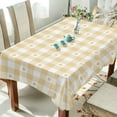 thumbnail image 4 of GZHJMY Table Cloth Indoor & Outdoor Tablecloth Wrinkle Resistant Waterproof Decorative Table Cover for Kitchen, Spring, Holiday, Party (60" x 60", Yellow Heart Plaid) Home Decor, 4 of 7