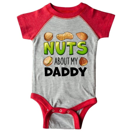 

Inktastic Nuts About My Daddy Peanut Almond Pistachio Gift Baby Boy or Baby Girl Bodysuit