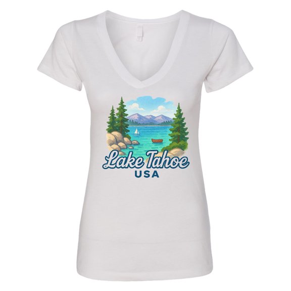 Inktastic Lake Tahoe Women's V-Neck T-Shirt