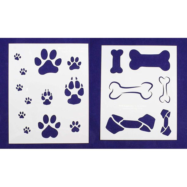 Dog Bone/Paw Print 2 Piece Stencil Set 14 Mil 8" X 10" Painting /Crafts/  Templates - Walmart.com