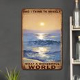thumbnail image 2 of Placa Metal Vintage Pared Pintura Hierro Rectangular Mundo Maravilloso 20x30cm, 2 of 9