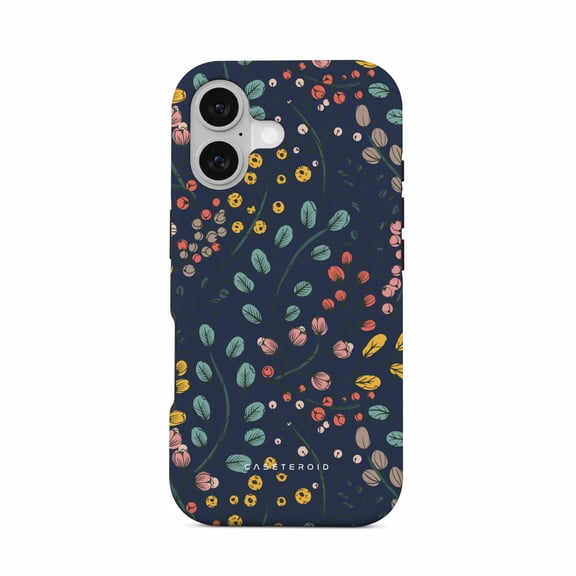 CASETEROID Tough Case for iPhone 17 – Dual-Layer Protection, Shockproof [Compatible with MagSafe] – Botanical Kaleidoscope Case