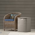 thumbnail image 5 of Rubbermaid 19 Gallon Small Vertical Outdoor Patio Storage Deck Box, Sandstone, 5 of 5