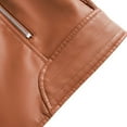 thumbnail image 4 of Previn Women's Faux Leather Jacket Motorcycle Long Sleeve Thick Fitted Outerwear Winter PU Coat Biker Moto Short Snow Fashion Umber Small, 4 of 5
