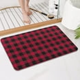 thumbnail image 4 of Red Black Plaid Checkered Pattern Bathroom Rugs Mat,Non Slip Microfiber Bathroom Rug,Rubber Backing,Soft Bathroom Mats for Bathroom Floor,Tub and Shower,17x27in(43x68cm), 4 of 5