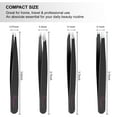 thumbnail image 7 of MUZPU 4 Pack Tweezers Set Professional, High Precision Stainless Steel Eyebrow Tweezers for Facial Hair, Inward Growing Hair and Splinter Remover Kit, Suitable for Women and Men (Black), 7 of 7