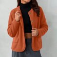thumbnail image 5 of Sheghy Womens Denim Jacket Inspired Crew Neck Single Button Jacket - Solid Long Sleeve Winter Orange L, 5 of 6