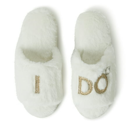 

Dearfoams I Do Novelty Bridal Slide Slipper (Women s)