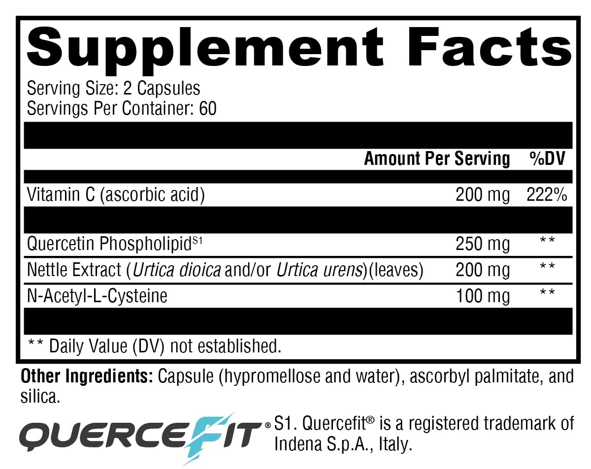 XYMOGEN Quercetin Complex - Quercetin 20× Plus - Quercetin Supplements with Vitamin C, N-Acetyl-L-Cysteine and Nettles - Formulated for Respiratory Support - Vegan and Gluten-Free (120 Capsules)
