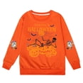 thumbnail image 3 of Krdevn Kids Everyday Is Halloween Skeleton Pumpkin Ghost Baseball Graphic Crewneck Sweatshirt Long Sleeve Casual Pullover Top for Halloween Holiday Wear Orange,2-3 Years, 3 of 3