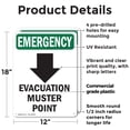 thumbnail image 2 of (2 Pack) Evacuation Muster With Symbol OSHA Emergency Sign 12 Inch X 18 Inch Plastic Sign, Weather Resistant, UV Protected for Workplace, Business, and Construction Site, Made in the, 2 of 8