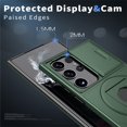 thumbnail image 4 of SaniMore Case for Samsung Galaxy S23 Ultra, Slidng Camera Window with Kickstand Holder, Magnetic Car Mount, Function Slim Fit Protection Shockproof Anti-fall Magnetic Cover for S23 Ultra, Darkgreen, 4 of 6