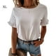 thumbnail image 1 of Sonducket Camiseta de mujer Cuello Top de verano Manga corta Algodón Chica Paño Prendas para la parte del cuerpo Blanco XL, 1 of 2
