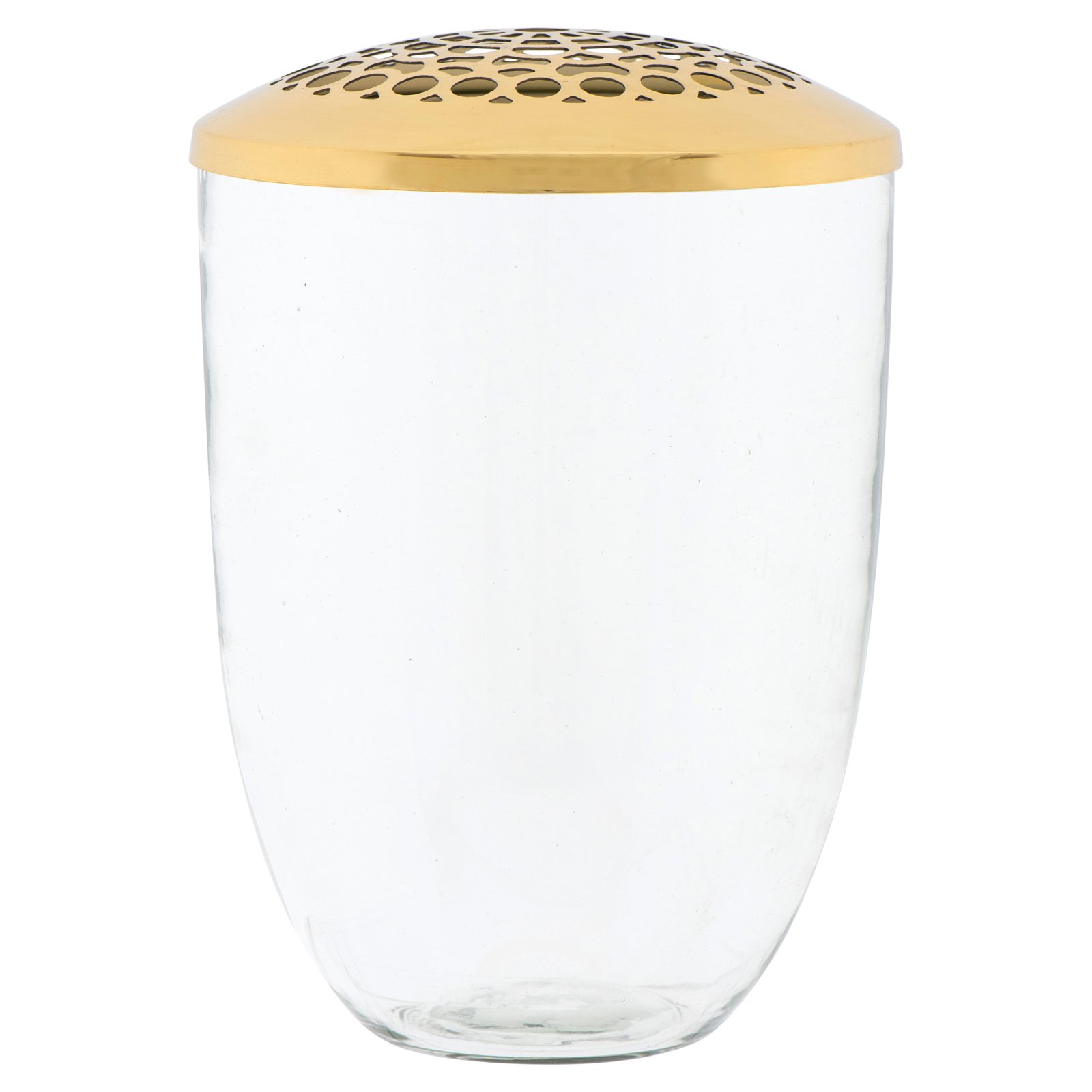 3R Studios Clear Glass Vase with Metal Frog Lid