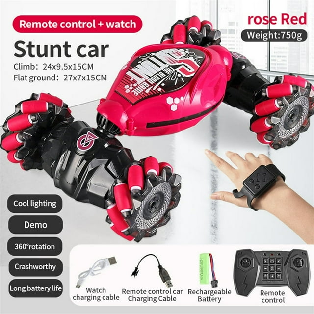 Toys Baby 2023 Gesture Sensing RC Stunt Car With Light & Music -【New Version】 Remote Control Gesture Sensor Car 360° Rotating Off Road Vehicle 2.4GHZ RC Stunt Car