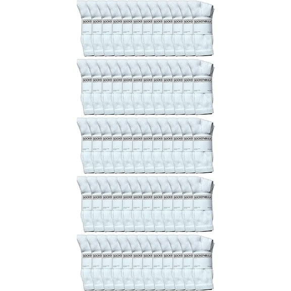 SOCKS’NBULK 72 Pairs Cotton Crew Socks Mens Bulk Wholesale Socks