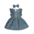 thumbnail image 4 of Kiapeise Toddler Girls Velvet Ruffle Sleeveless Dress+Bowknot Hairpin Set, 4 of 5