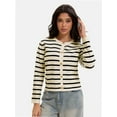 thumbnail image 7 of Women's Striped Cardigan Sweaters Fall Outfits Clothes Fashion Trendy Long Sleeve Tops Casual Lady Jackets, 7 of 7