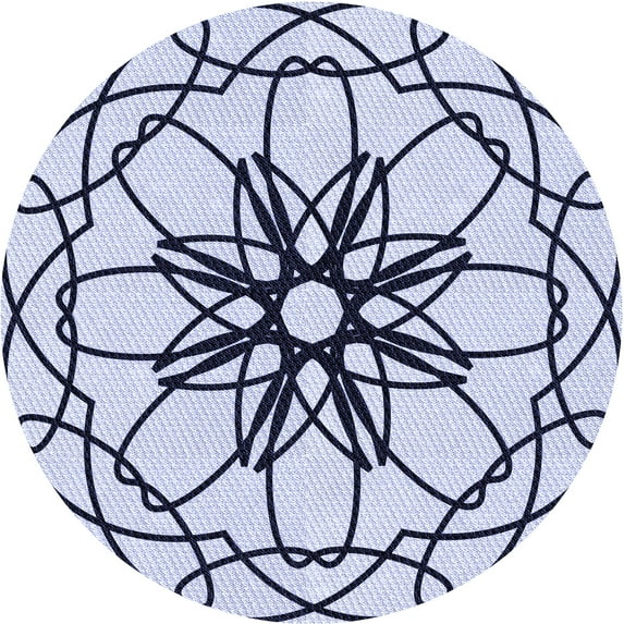 Ahgly Company Indoor Round Patterned Lavender Blue Area Rugs, 6' Round