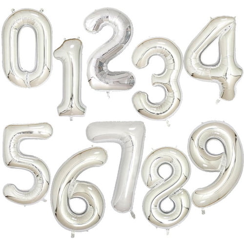 Globos grandes de cumpleaños de aluminio de 40 pulgadas, globo con número de helio 0-9