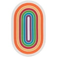 thumbnail image 2 of SAFAVIEH Braided Luvina Striped Reversible Area Rug, Ivory/Rainbow, 5' x 8' Oval, 2 of 19