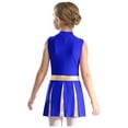 thumbnail image 2 of TiaoBug Girls Cheer Leader Uniform Schoolgirl Dance Dress Stage Performance Cheerleading Outfit Blue 6, 2 of 7