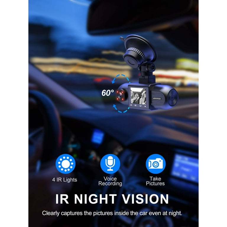 Campark 1080P Dual Dash Cam w/ GPS, IR Night Vision, G Campark 1080P Dual Dash Cam w/ GPS, IR Night Vision, G