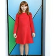 thumbnail image 2 of Girls Lightweight Soft Cotton Fleece A-Line Dress| Candy Apple, 2 of 5