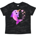 thumbnail image 3 of Inktastic Valentine's Day Cute Pink Narwhal with Hearts Boys or Girls Toddler T-Shirt, 3 of 5