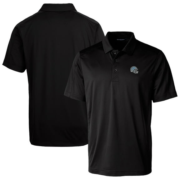 Men's Cutter & Buck  Black Detroit Lions Helmet Prospect Textured Stretch Polo