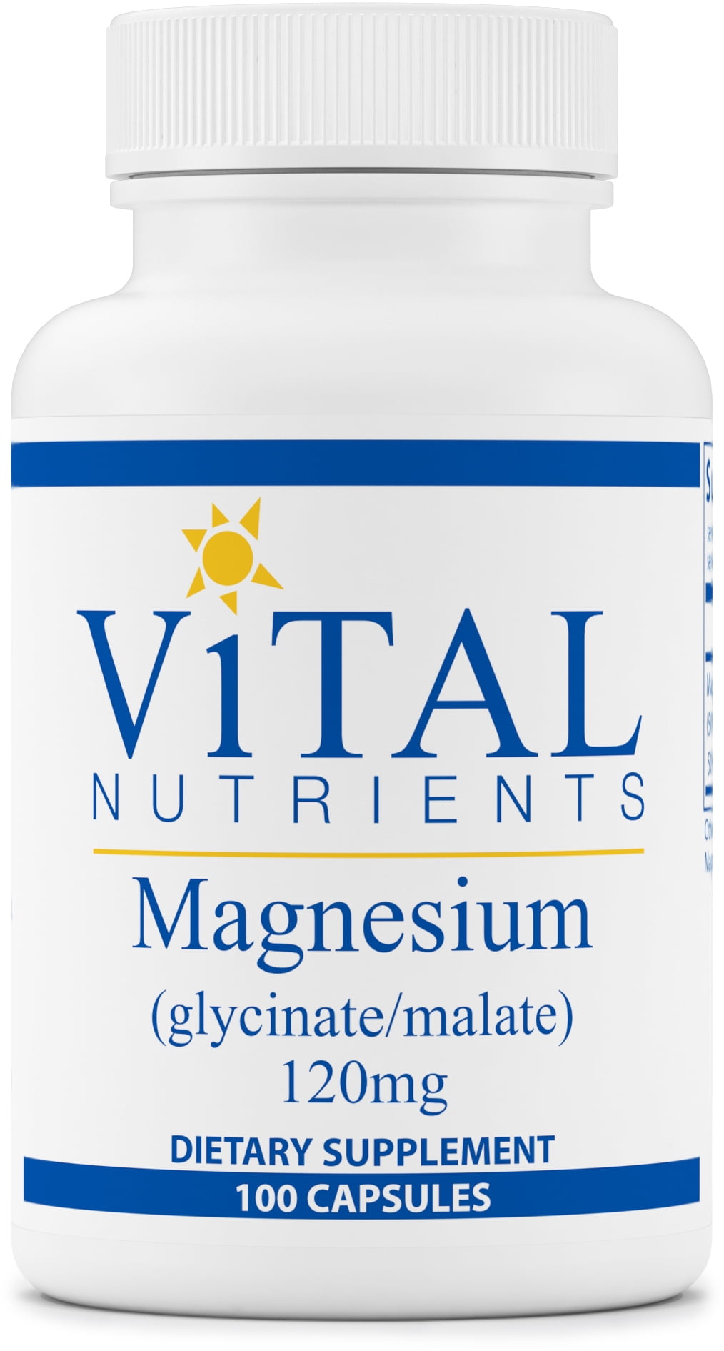 Vital Nutrients Magnesium (Glycinate/Malate) 120 mg Magnesium for Sensitive Individuals