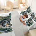 thumbnail image 5 of Manfei Nature Wolf 7pcs Queen Bedding,Rustic Wildlife Bedding Comforter Set Queen,White,Light Gray Reversible, 5 of 7