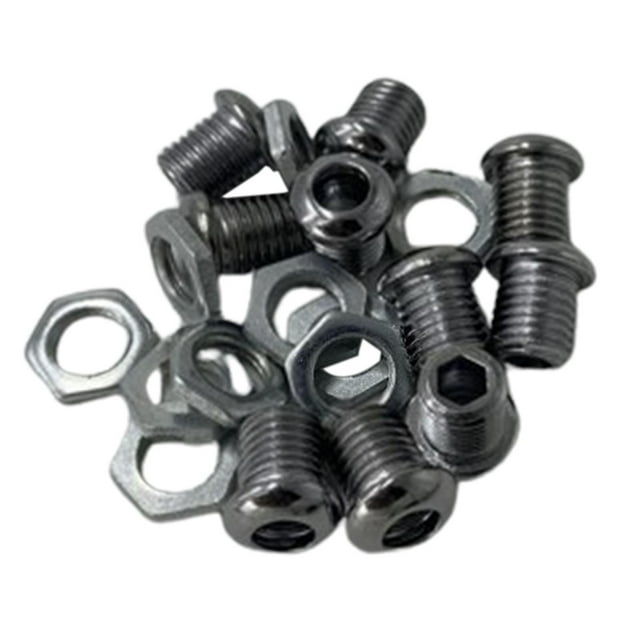 10 respiraderos con juntas, montaje de 1/2", herrajes para caja de tom plateado
