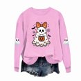thumbnail image 7 of Enjoytime Halloween Crewneck Sweatshirt Ghost Graphic Long Sleeve Pullover Top Cute Fall Fashion Toddler Girl Clothes 1-14 Years, 7 of 7