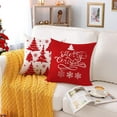 thumbnail image 4 of Christmas Decorative Throw Pillow Covers 18x18 Inch Set Of 4 Christmas Holiday Velvet Pillow Cases Xmas Santa Clause Deer Snowman Red White Cushion Covers Outdoor Sofa Home Bed Decor (18x18), 4 of 5