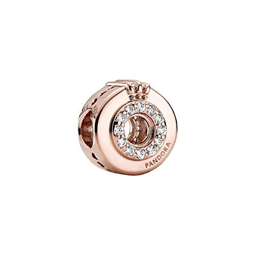 Pandora Rose Gold with Cubic Zirconia Open Center Crown O Charm