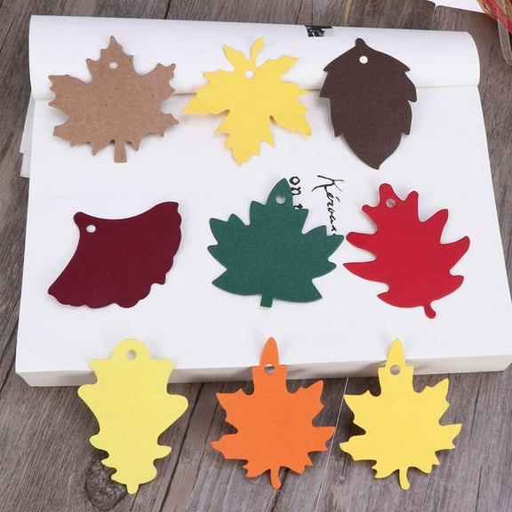 MLINS  180 Pcs Paper Leaves Fall Hanging Autumn Leaf Gift Tag Tags
